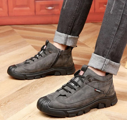 Men's winter wool leather boots are fashionable warm boots