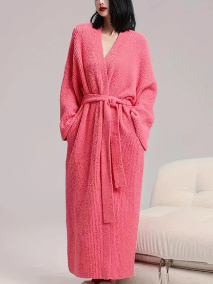 Women’s Soft Plush Lounge Robe – Cozy Bathrobe for Home & After Shower