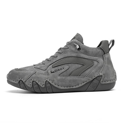 2023 New Couple Retro High Top Casual Shoes Leather Soft Bottom Non-Slip Work Shoes