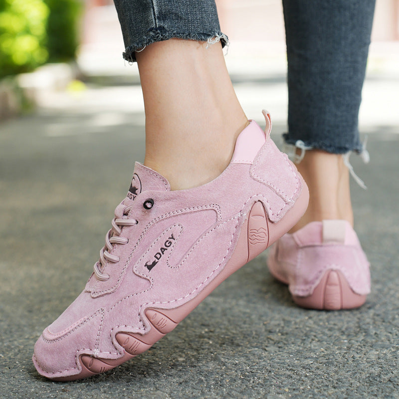2023 New Couple Retro High Top Casual Shoes Leather Soft Bottom Non-Slip Work Shoes