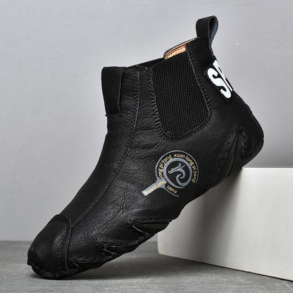 Men Large Size Handmade Cowhide Ankle Boots