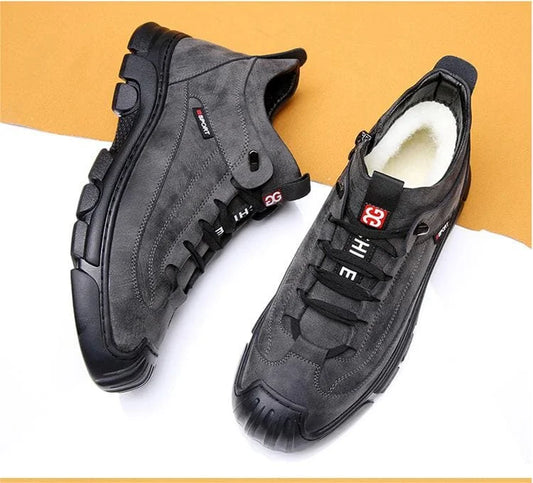 Men's winter wool leather boots are fashionable warm boots