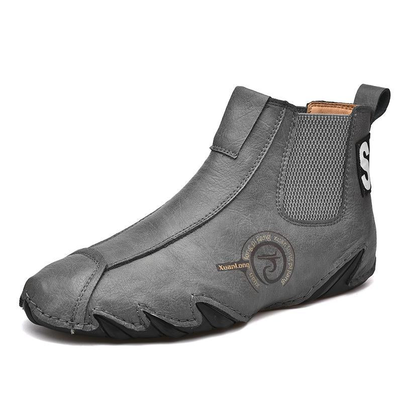 Men Large Size Handmade Cowhide Ankle Boots
