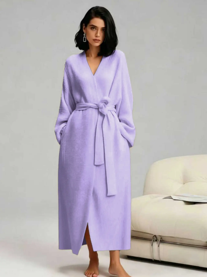 Women’s Soft Plush Lounge Robe – Cozy Bathrobe for Home & After Shower