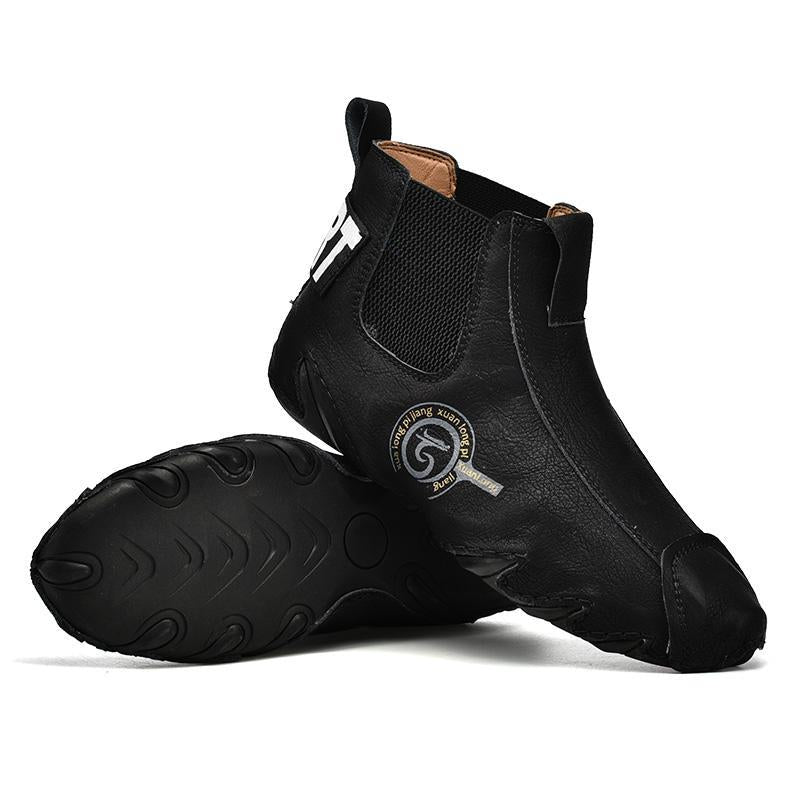 Men Large Size Handmade Cowhide Ankle Boots