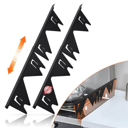 Stainless Steel Stove Gap Covers,Stove Gap Filler, Range Trim Kit, Stove Gap Guards, Heat Resistant and Easy to Clean, Easy retractable Length 13.8" to 27.5", Width 0.79",Black 0r silver (2PCS)