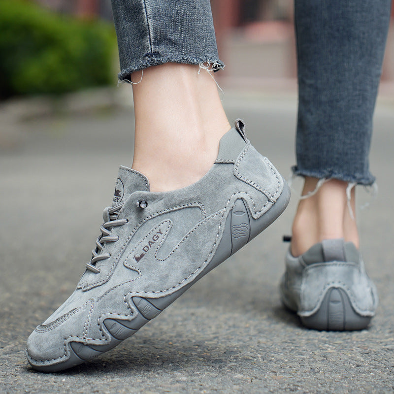 2023 New Couple Retro High Top Casual Shoes Leather Soft Bottom Non-Slip Work Shoes